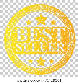 Grunge Yellow Circle Sign : Best Seller,  at Transparent Effect Background 