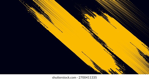 Grunge patrón de puntos amarillos y gradiente negro grunge textura de fondo. amarillo oscuro
