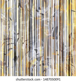 Grunge yellow and grey surface from blots and vertical lines. Light seamless texture. Abstract vector background for web page, banners backdrop, fabric, home decor, wrapping