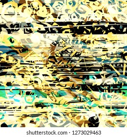 Grunge yellow seamless texture. Abstract vector background for web page, banners backdrop, fabric, home decor, wrapping