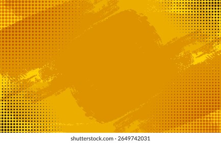 Grunge yellow textured background with halftone effect, perfect for bold posters, packaging, or digital art. Vibrant abstract design for creative use. 