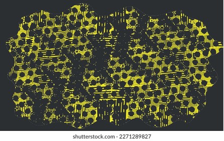 Grunge yellow Urban Vector Texture Template. Dark Messy Dust Overlay Distress Background. Easy To Create Abstract Dotted, Scratched, Vintage Effect With Noise And Grain