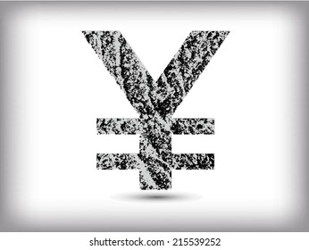 Grunge yen sign