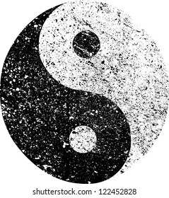 Grunge Yin yang symbol