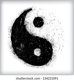 Grunge Yin-Yang symbol