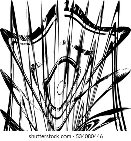 Grunge zebra wavy lines of overlay basis texture for your design. EPS10 vector.