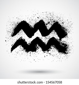 Grunge zodiac icon, vector sign
