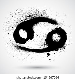 Grunge zodiac icon, vector sign