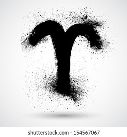 Grunge zodiac icon, vector sign