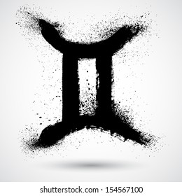 Grunge zodiac icon, vector sign