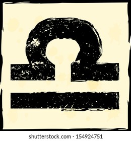 Grunge zodiac sign