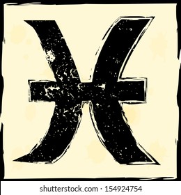 Grunge zodiac sign