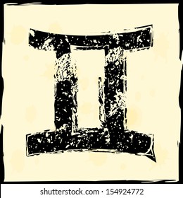 Grunge zodiac sign