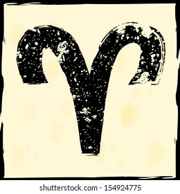 Grunge zodiac sign