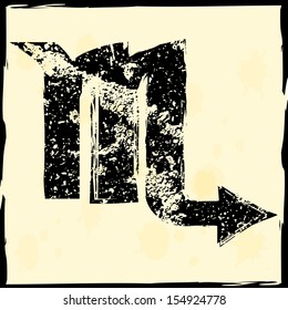 Grunge zodiac sign