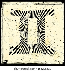 Grunge zodiac sign