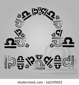 Grunge zodiac sign