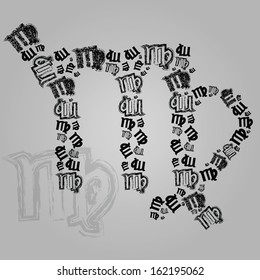 Grunge zodiac sign