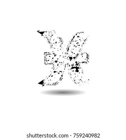 Grunge zodiac sign