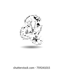 Grunge zodiac sign