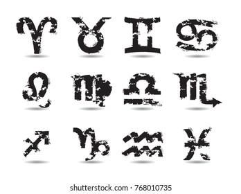 Grunge zodiac sign