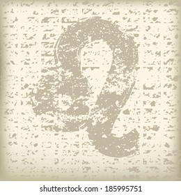 Grunge zodiac sign on paper texture. Vector. Leo. 