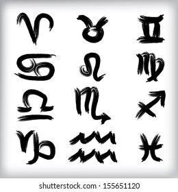 Grunge zodiac signs