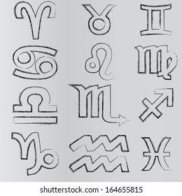Grunge zodiac signs 
