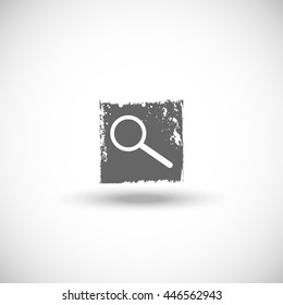 Grunge Zoom Icon. Search Flat thin line icon  Vector