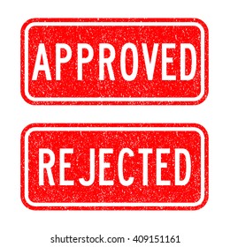 Grunged approve, reject stamp set