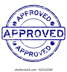 Grunged approve stamp (Blue)