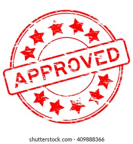 Grunged approve stamp (Red)