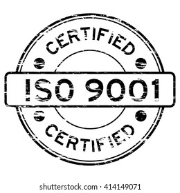 Grunged ISO9001-zertifizierter Stempel (Schwarz)