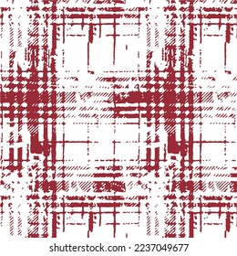 Grunged splatter plaid pattern brush strokes