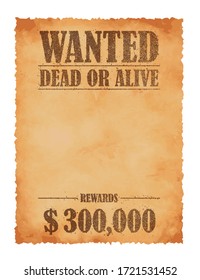 Grunged wanted paper template vector illustration .
