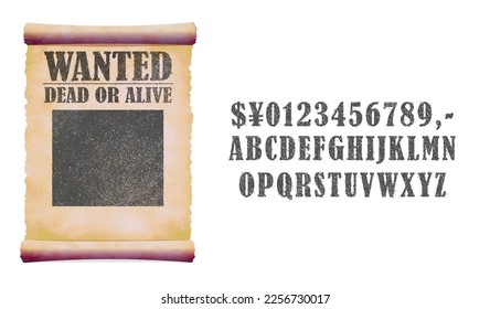 Grunged wanted paper template vector illustration ( text editable )