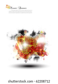 Grunge-mosaic combination banner. Vector illustration.