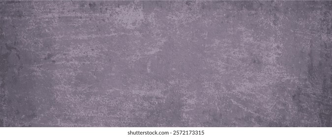 Grunge-style background with a textured, distressed look. The background is purple with a rough, faded purple appearance. Rough concrete texture background. Purple background vector.