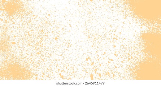 Grunge-style background with a textured, distressed. The background is primarily orange with white patches, creating an orange, rugged effect. Brush stroke texture background. Orange background vector