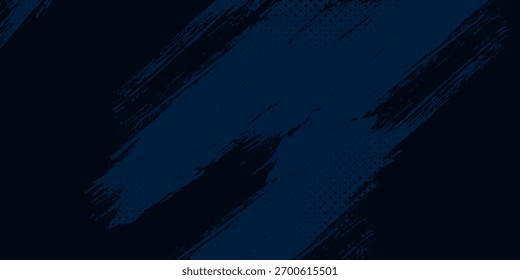 Grunge-style dark blue abstract background with rough brush strokes and dotted texture, Suit for banner, web, brochure, pamflet and presentation