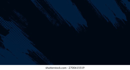 Fondo abstracto azul oscuro del estilo del grunge con trazos ásperos del pincel y textura punteada, diseño moderno de moda en Ilustración vectorial