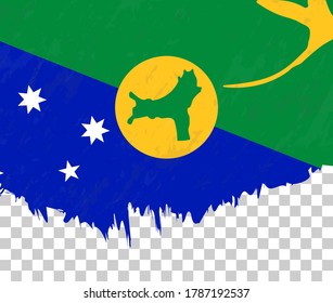 Grunge-style flag of Christmas Island on a transparent background. Vector textured flag of Christmas Island for vertical design.