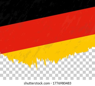 farbige Flagge Deutschlands auf transparentem Hintergrund. Vektorstrukturierte Flagge Deutschlands für vertikale Gestaltung.