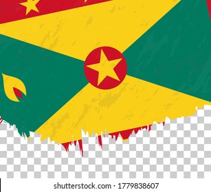 Grunge-style flag of Grenada on a transparent background. Vector textured flag of Grenada for vertical design.