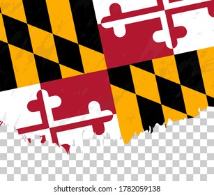 Grunge-style Flag Of Maryland On A Transparent Background. Vector Textured Flag Of Maryland For Vertical Design.