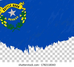 Grunge-style flag of Nevada on a transparent background. Vector textured flag of Nevada for vertical design.