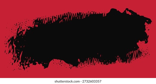 Grunge-style frame with a red background. Abstract textured element for text. Dynamic design for templates and overlays. Vector.