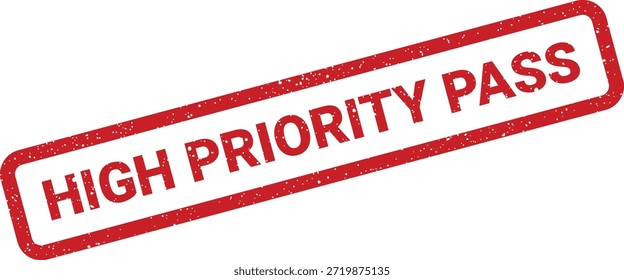 Un sello con textura grunge que significa un pase de alta prioridad, ideal para indicar acceso especial, servicio acelerado o entrada exclusiva.