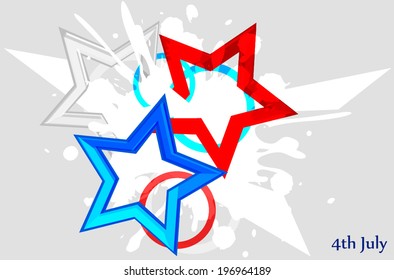 Grungy abstract 4th july background Design with grey background