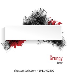 Grungy abstract banner. Whatercolours stains over white background. Elements for design. Eps10